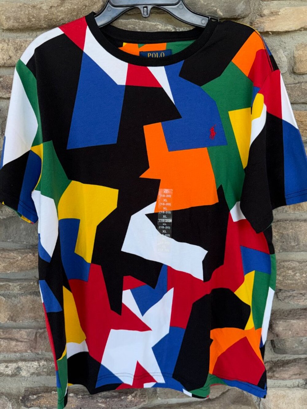 Polo Ralph Lauren Short Sleeve Big Kids T-shirt Geo Multi Size XL (18-20) NWT